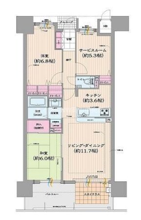 ロイヤルガーデン伊福町の物件間取画像